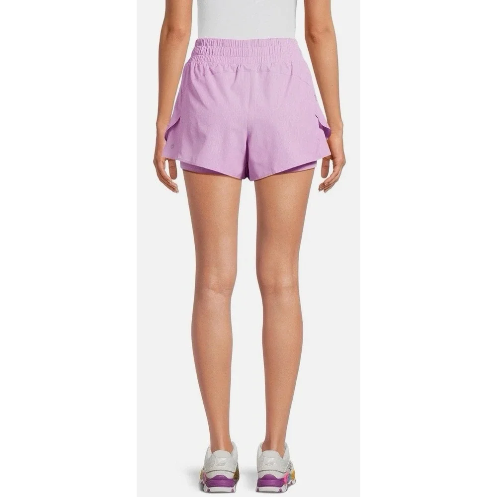 AVIA Running Shorts Women's 3XL (22) Plus Purple Clover‎ Pockets Bike Liner Walk